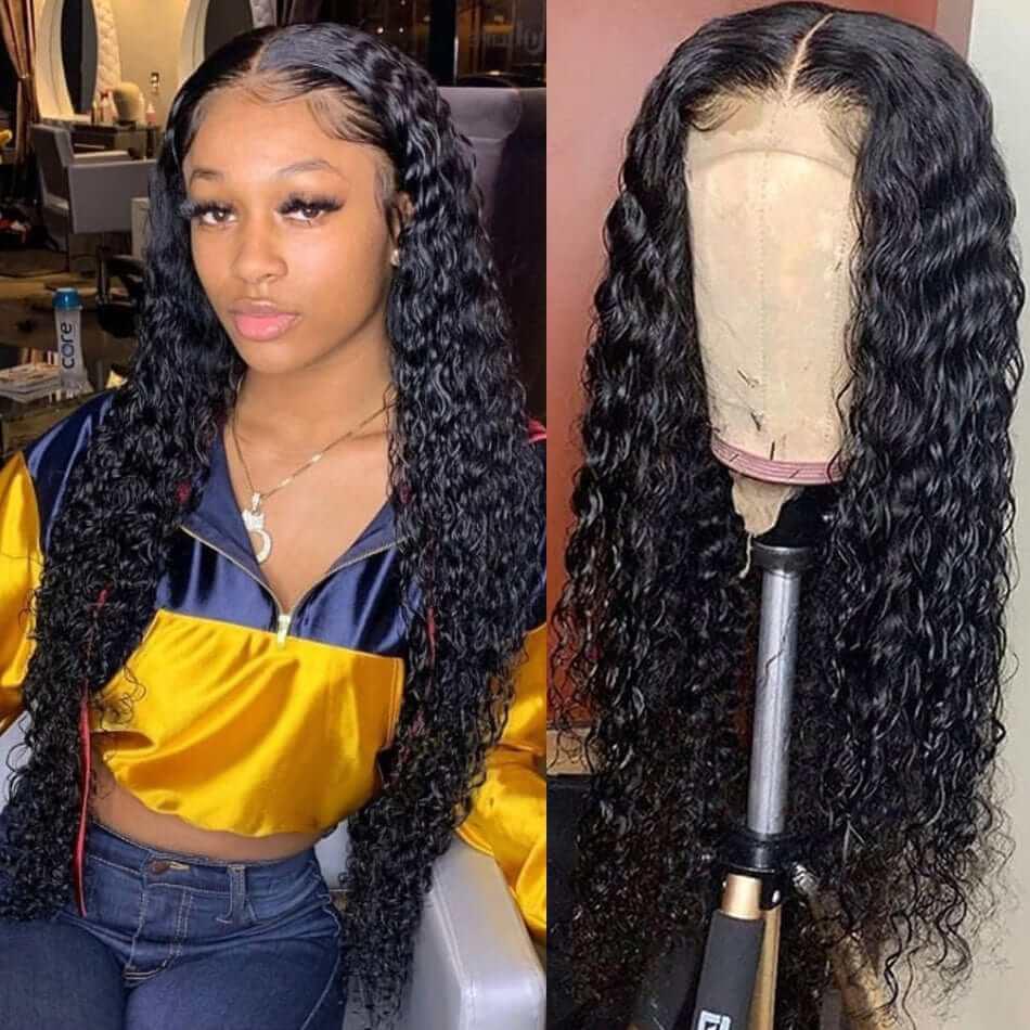 Water Wave Ear to Ear Lace Front Wig Pre Plucked 13x4 Lace Wigs Natural Hairline Brazilian Hair - Superlovehair